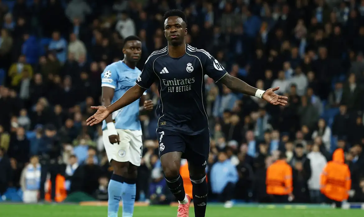 Liga dos Campeões: Vini Júnior marca dois e Real despacha City